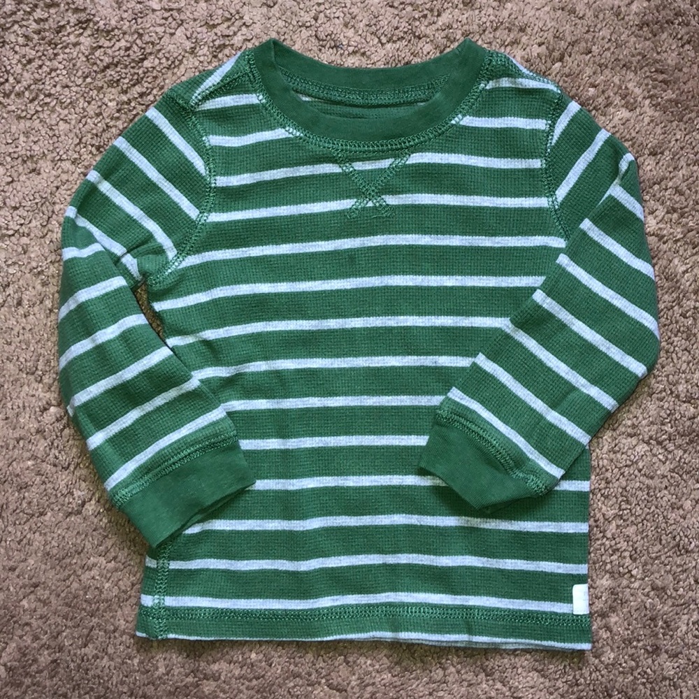 Green stripe long sleeve thermal